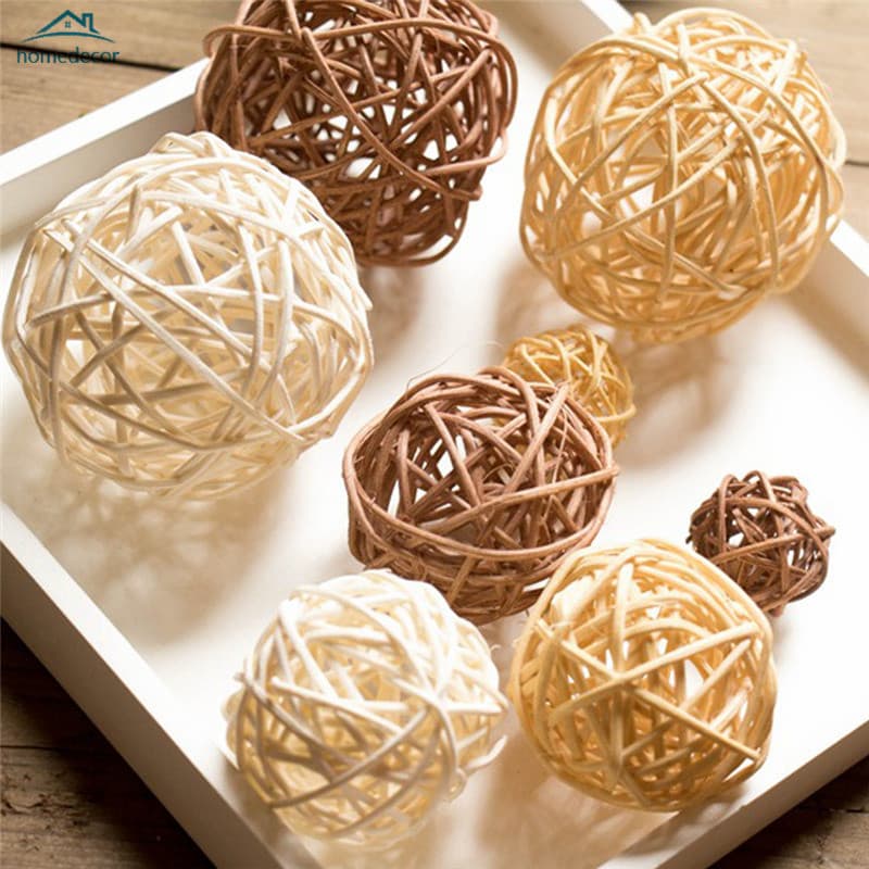 Bolas de grama artificial de rattan para decoração de Natal/casa/casamento
