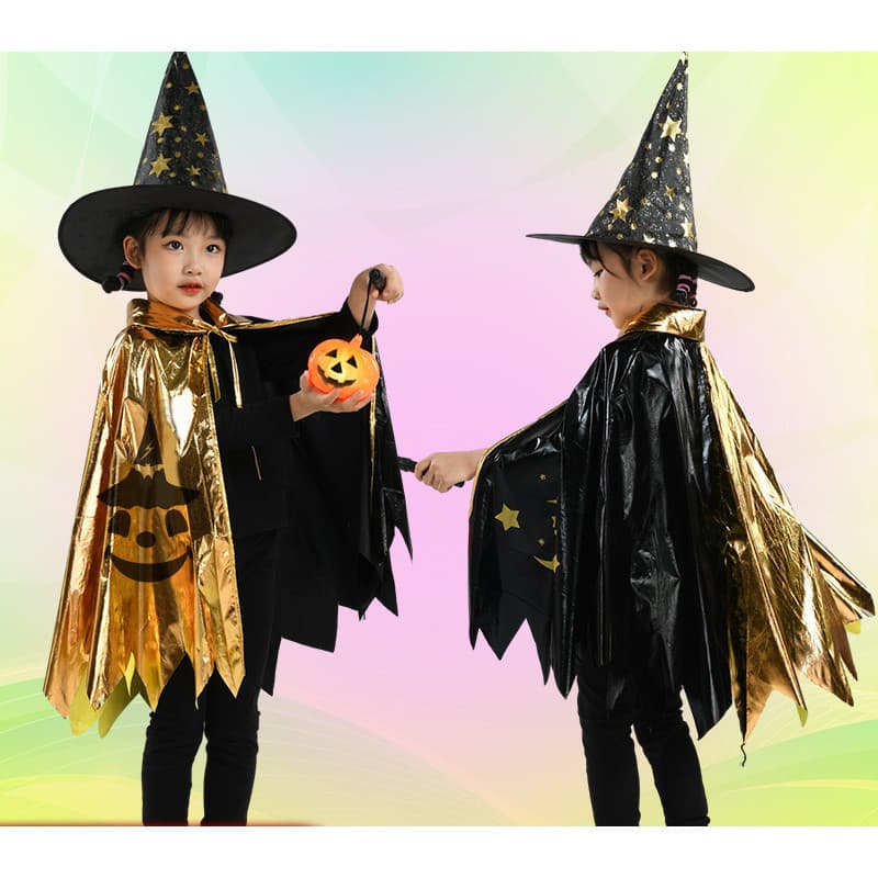 Halloween crianças mágico manto manto europeu americano bruxa festa mostrar manto vestir-se
