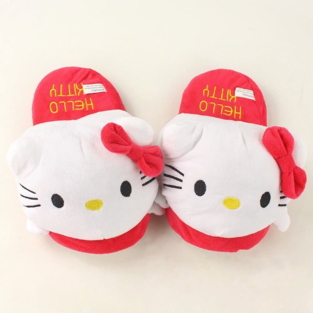 28cm japonês dos desenhos animados Sanrio olá Kitty chinelos de pelúcia Cosplay sapatos das mulheres dos homens interior