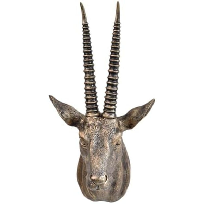 JIALINXIA Escultura De Decoração De Parede Com Cabeça De Antílope Falsa De 17.7 Polegadas-Platina Animal Vintage Montage