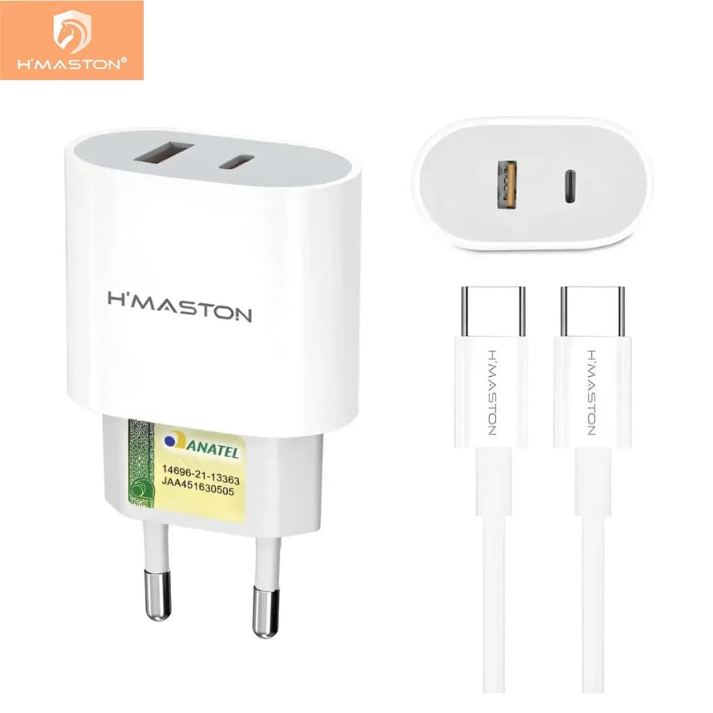 H'maston LR28 Carregador 50W Turbo  Fonte Carregar Celular Portátil Com Cabo Tipo-c Lighting