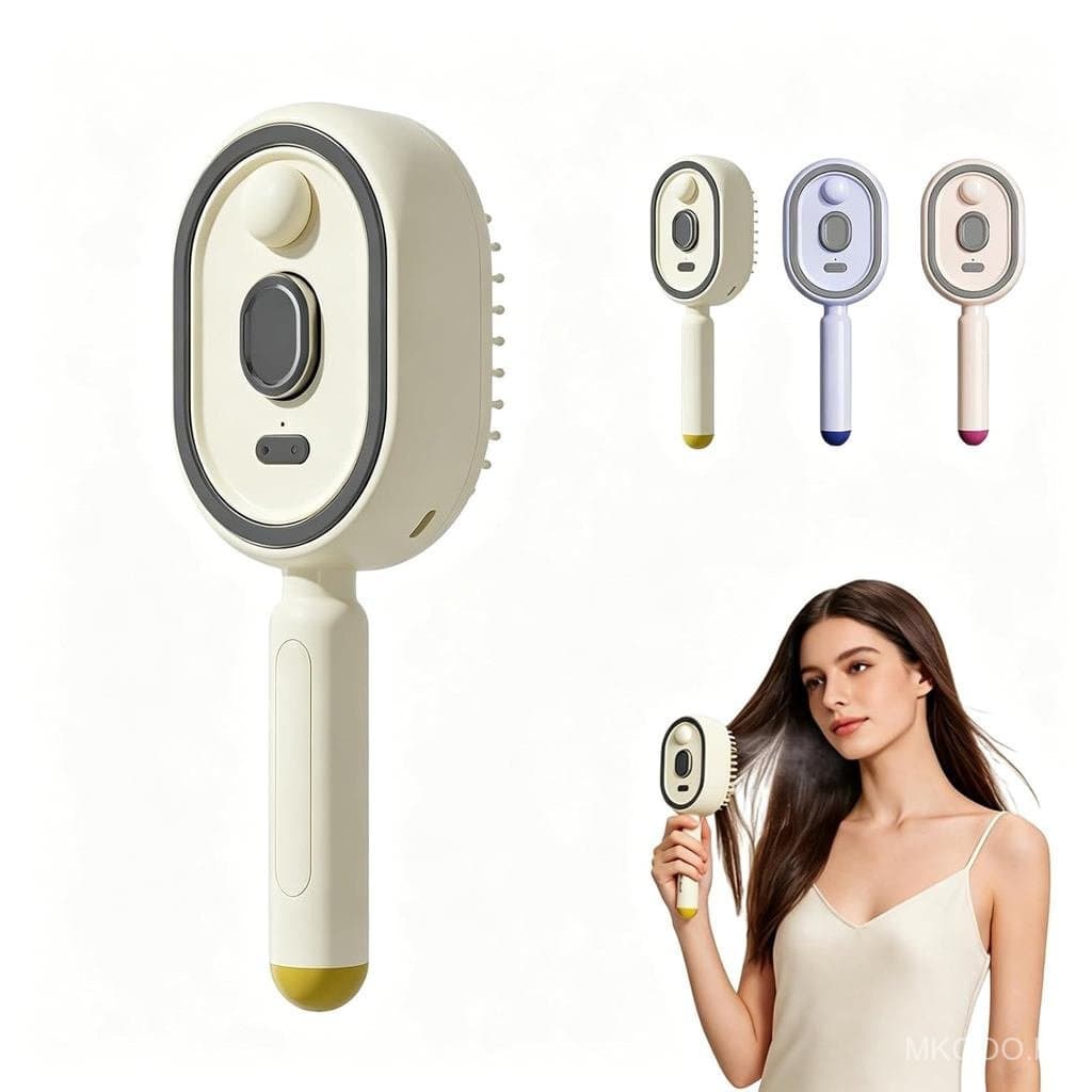 Escova de Cabelo Elétrica com Almofada de Ar e Pulverizador, Escova de Massagem com Almofada de Ar e Pulverizador Elétri