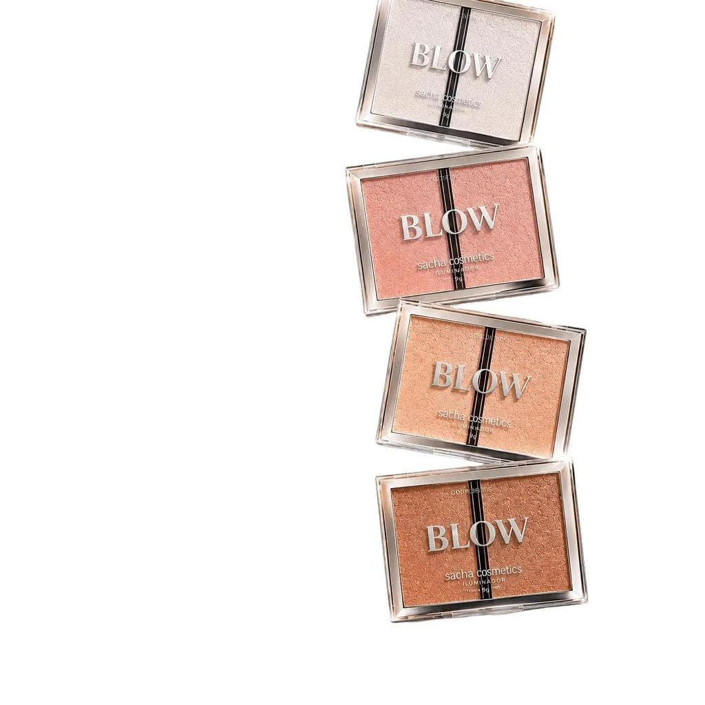 ILUMINADOR DUO BLOW RUBY ROSE para Maquiagem Facial com Textura Suave e Brilho Natural