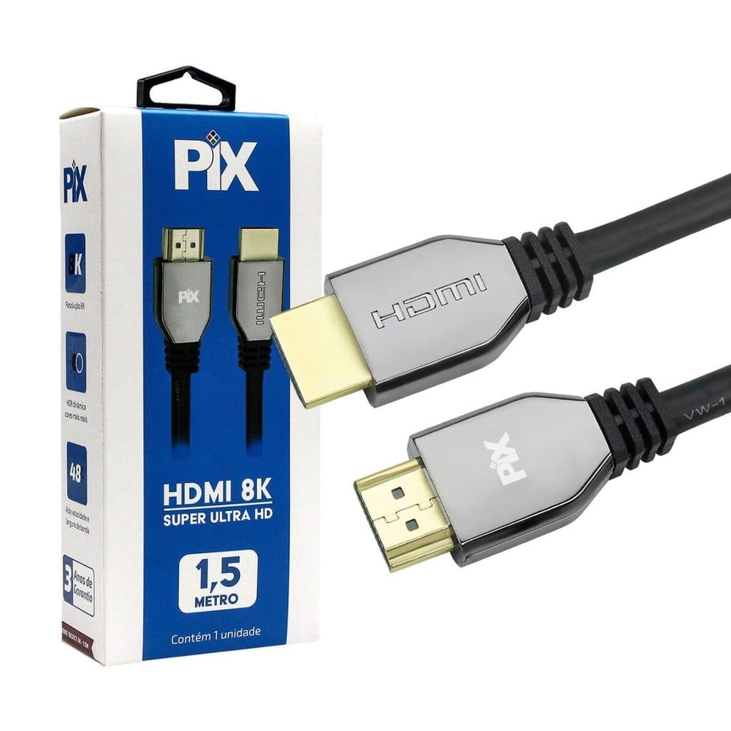 Cabo Hdmi Pix Gold 2.1 8k Ultra Hd E Hdr 1.5mt 19p Pix