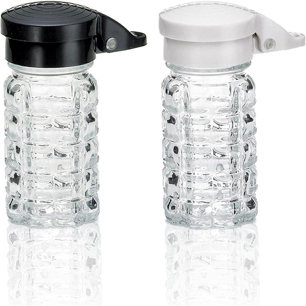 Conjunto de Saleiros e Pimenteiros à Prova de Umidade com Tampas da Tumbler Home |   Potes de vidro para especiarias com