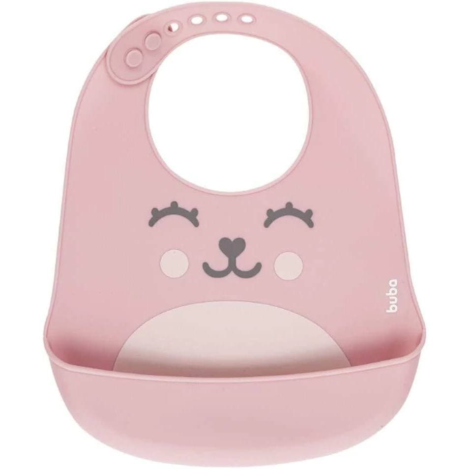 Babador de Silicone com Bolso Gumy - Rosa - Buba