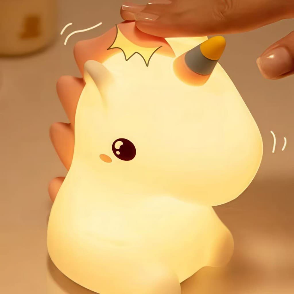Luminária  De Mesa Unicórnio Silicone Night Light USB Luz Nocturna Recarregável LUMINARIA Tiktok