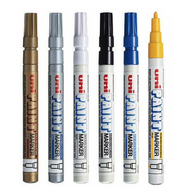 Kit Caneta Marcador Permanente Uni Paint Marker PX-21 6 Cores