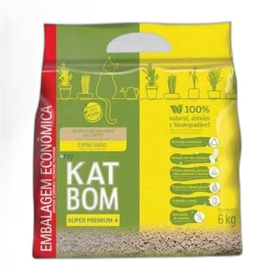 Areia Higiênica Katbom Natural Capin Limão 6kg (verde)