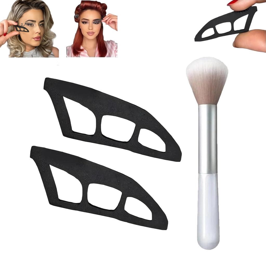 Molde de delineador e sombra 2Pak, ferramentas reutilizáveis para maquiagem dos olhos, moldes multifuncionais para sombr