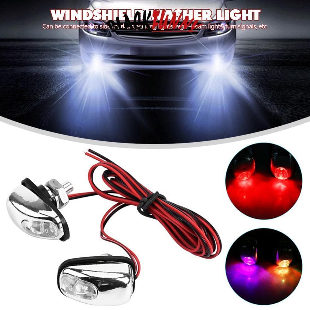 BLACKFUNNY 2 Pçs Universal Carro LED Lâmpada De Luz Auto Pára-Brisa Lavadora Limpador Jato Água Spray Bico Arruela F9Q4