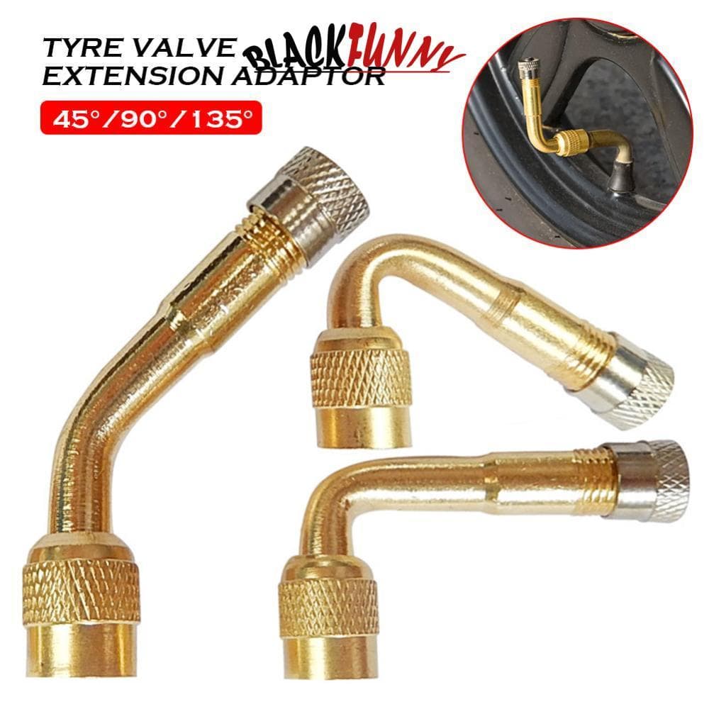 BLACKFUNNY 45/90/135 Graus Ângulo De Latão Motocicleta Adaptador De Válvula Dobrada Extensão De Tubo De Pneu Para Carro