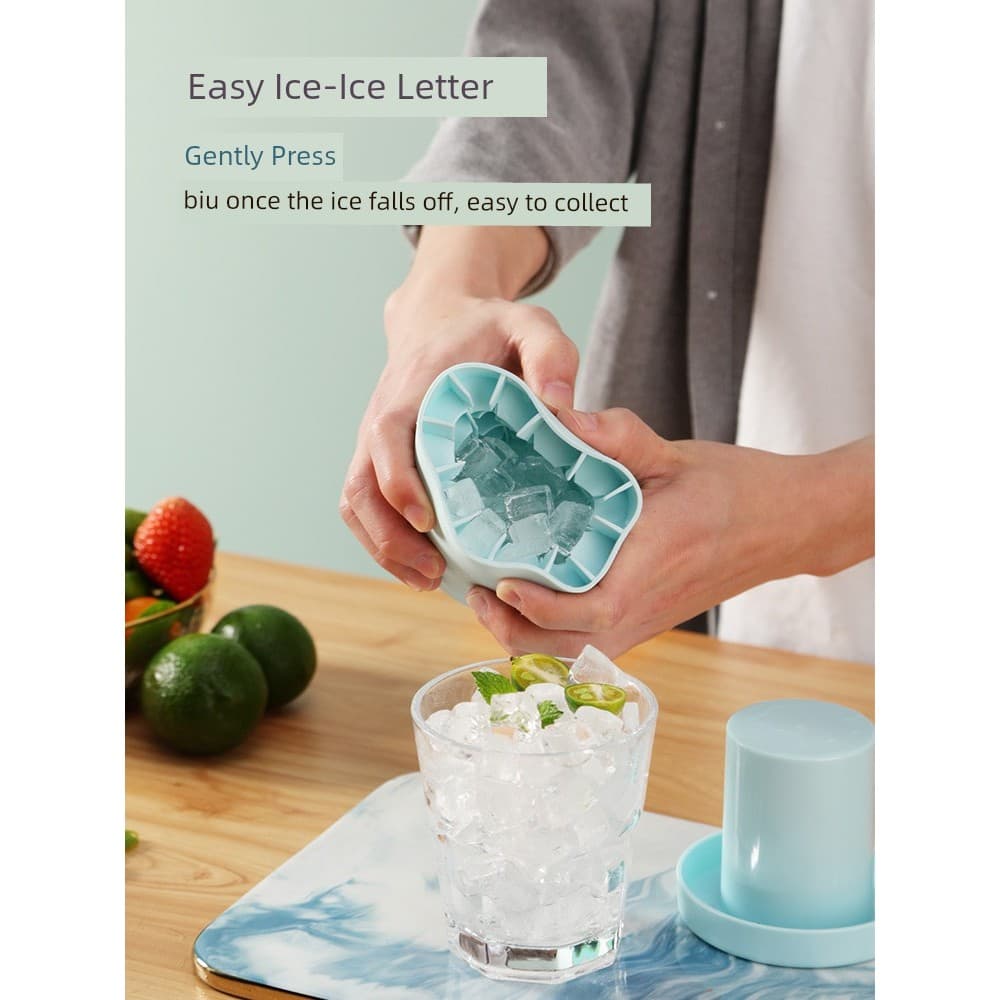 🔥 VENDA QUENTE 🔥 Forma De Gelo Em Silicone Compacto Mold Ice Grids Congelador De Armazenamento De Cilindro Doméstico