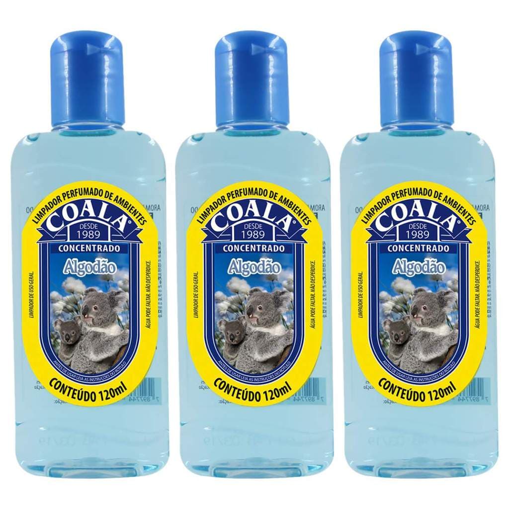 KIT 3 LIMPADOR PERFUMADO CONCENTRADO COALA 120ml ALGODÃO
