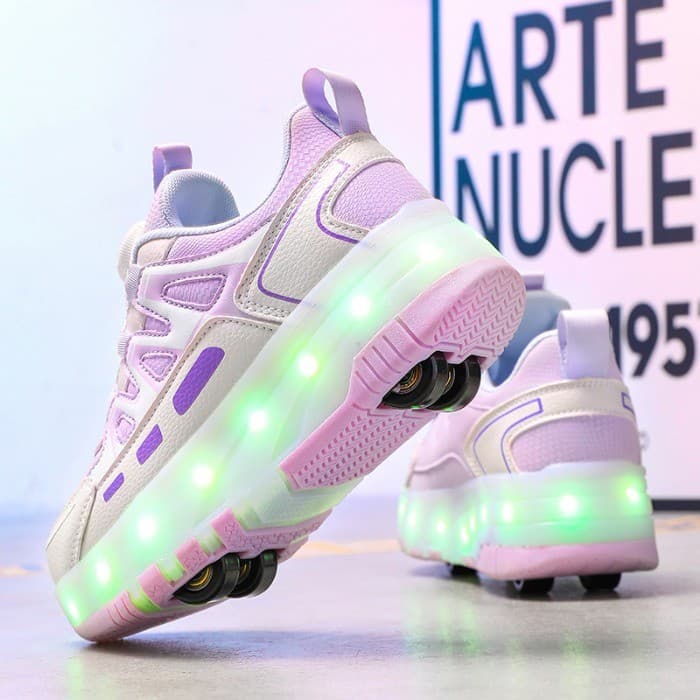 Sapatos luminosos de oito rodas para crianças patins de quatro rodas meninas esportes patins atacado meninos estudantes