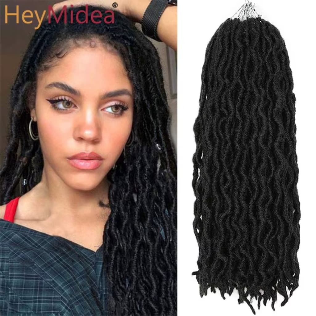 Cabelo Crochet Goddess Faux Locs Ombre – Fibra Sintética para Tranças | 18 Fios por Pacote