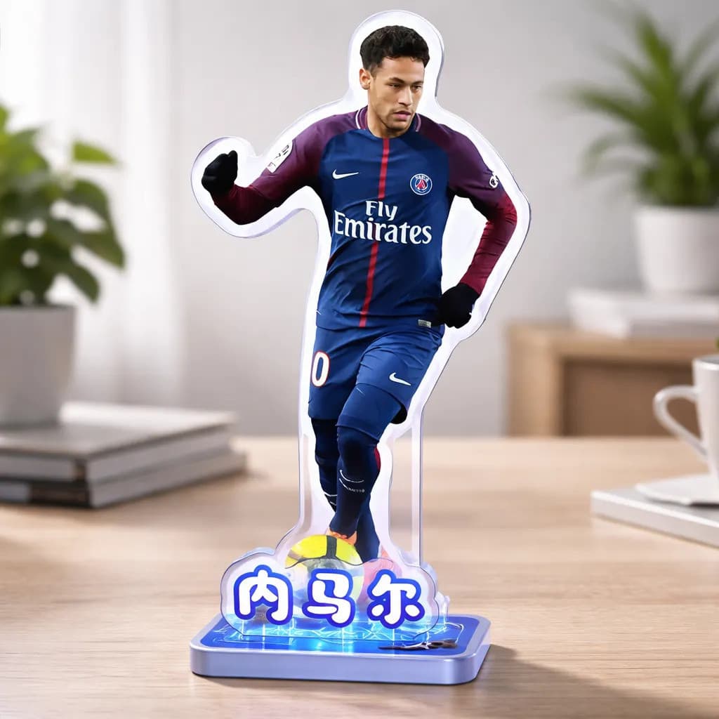 Placa Decorativa Acrilico 3d Jogador Neymar Junior Futebol 4 Placa Decoração De Mesa Display Acrílico Decoração Festa