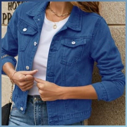 [Versátil e Moderna] Jaqueta Slim Feminina Jeans/Jaqueta Denim/Jaqueta Feminina Casual/Jaqueta Jeans Feminina