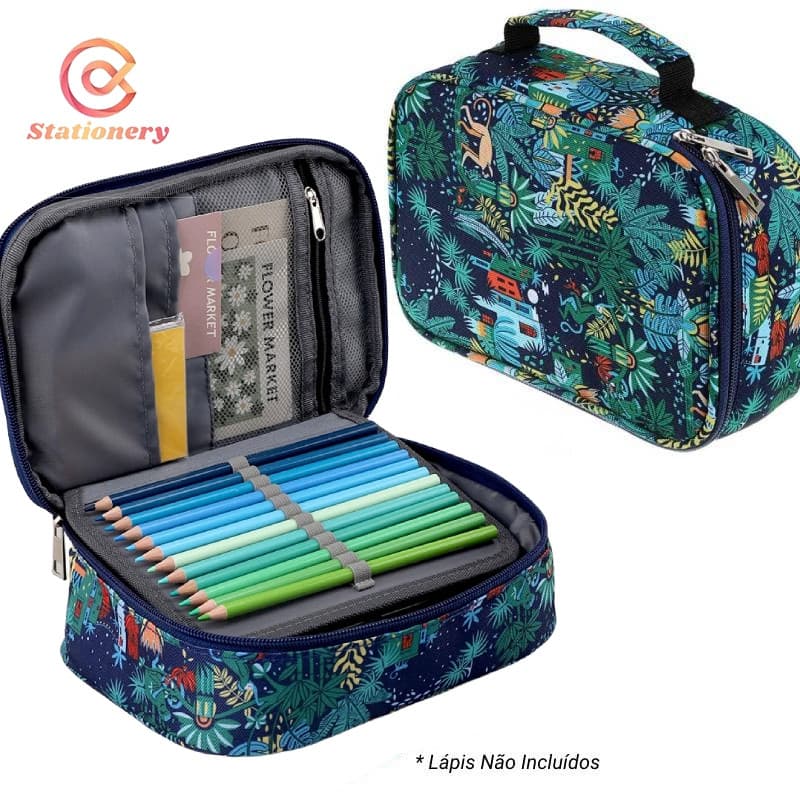 Estojo De Lápis Com Zíper De Grande Capacidade Com 72 Furos/Estojo box/estojo Escolar