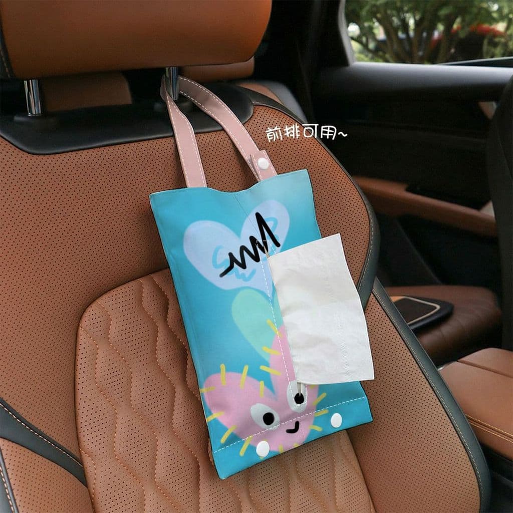 WZLQM725 Saco de tecido para carro desenho animado amor doméstico pendurado multifuncional saco de armazenamento caixa d