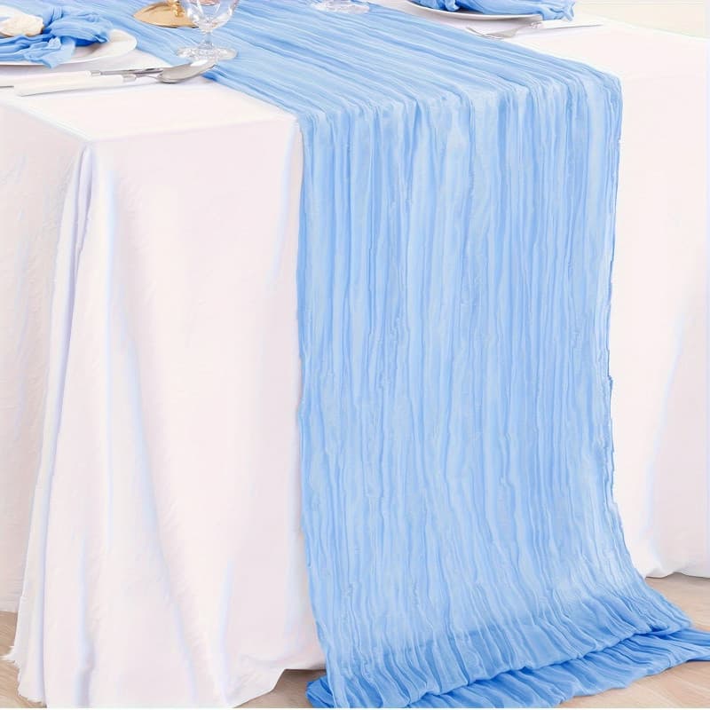 Bandeira De Mesa De Tecido crepe Avançado E Cortina De Gaze , Toalha Decoração De Cena De Salão De Atmosfera De Aniversá