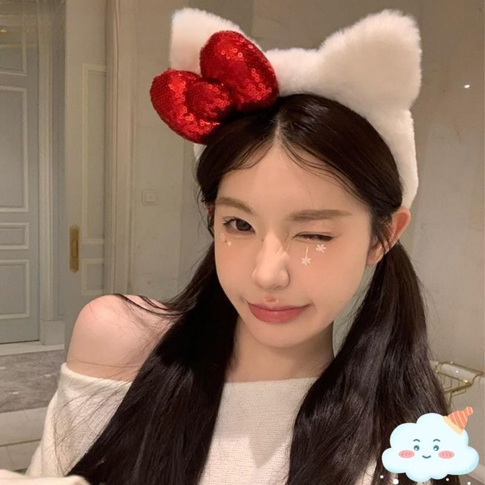 Chapéu De Cabelo De Chuva , Laço De Orelha De Gato De Pelúcia , Faixa De Cabeça Da Hello Kitty , Acessórios Sanrio , Fes