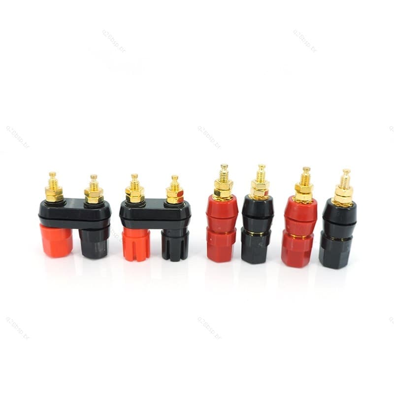 3 Tipos Vermelho Preto Banana Plugues Casal Terminais Soquete 4mm Conector Amplificador Ligação Post Áudio Alto-Falante