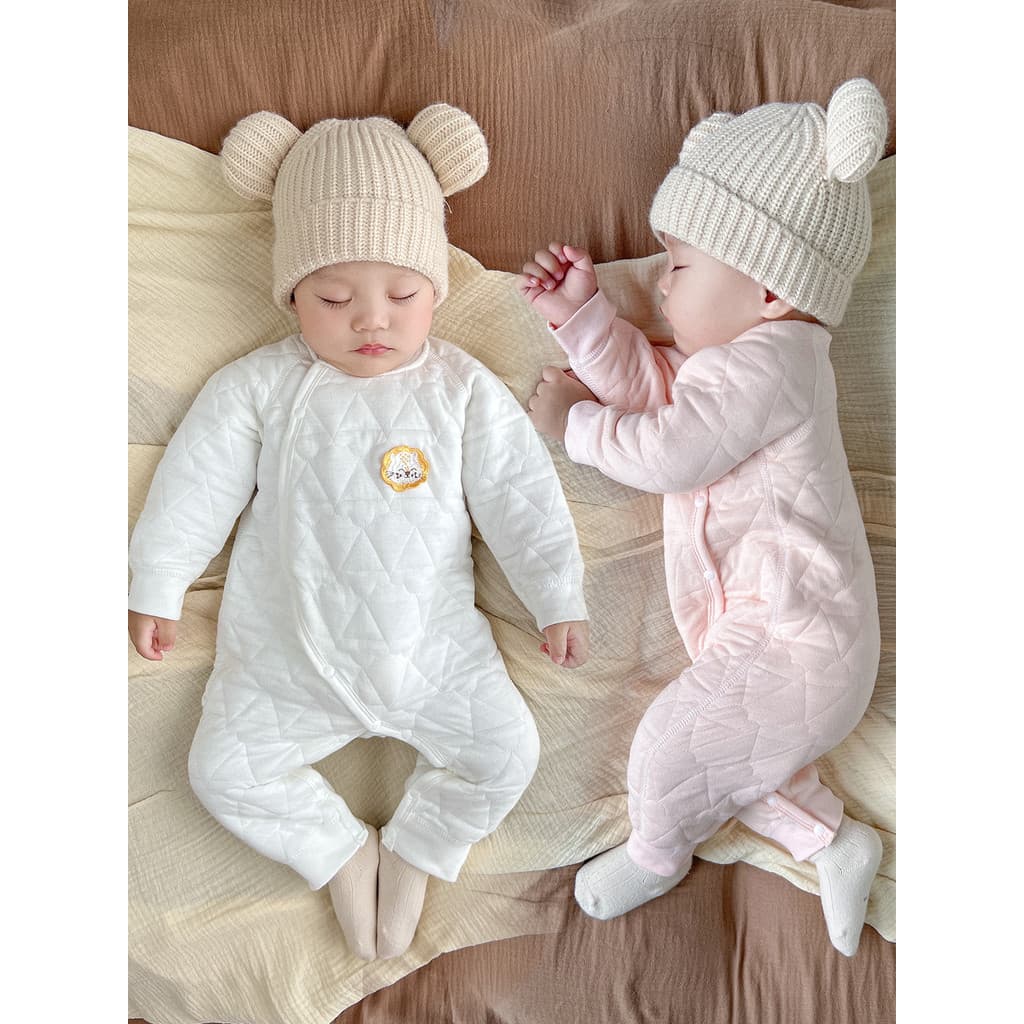 Bebê quente macacão primavera outono recém-nascido puro algodão fino bebê recém-nascido acolchoado roupas de inverno
