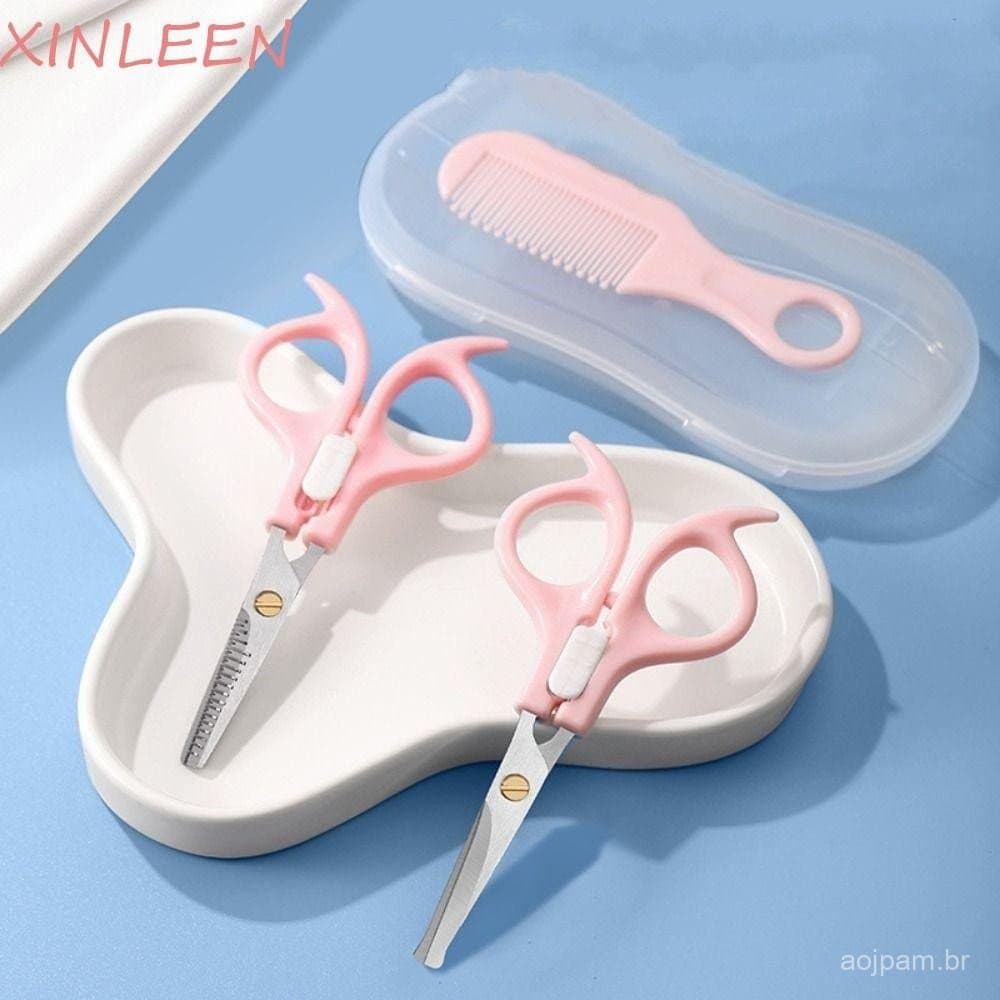 XINLEEN 3PCS Kit De Tesoura De Corte De Cabelo , Conjunto De Ferramentas De Estilo De Cabeleireiro Seguro , Dentes Plano