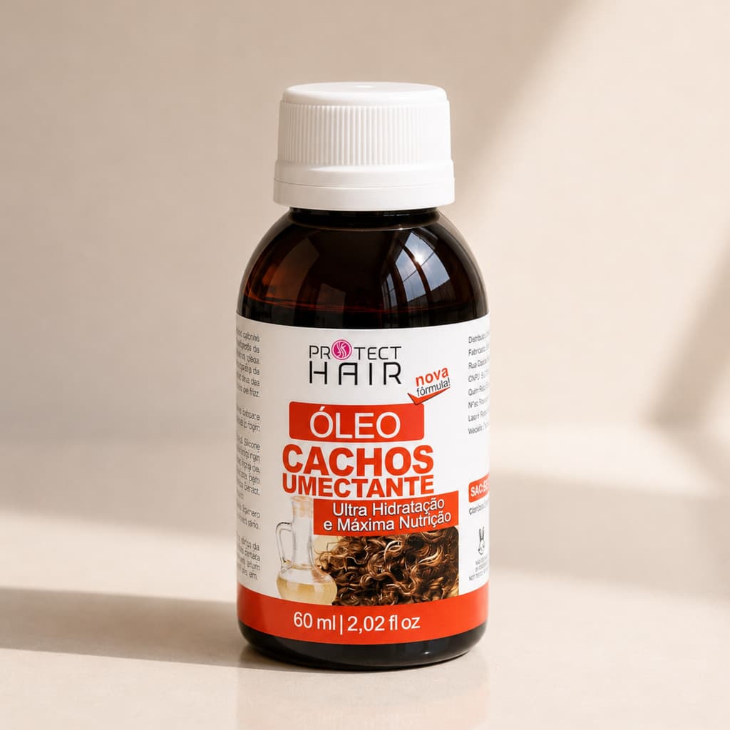 Óleo Vegetal Cachos 60ml para umectação e definição capilar Protect Hair