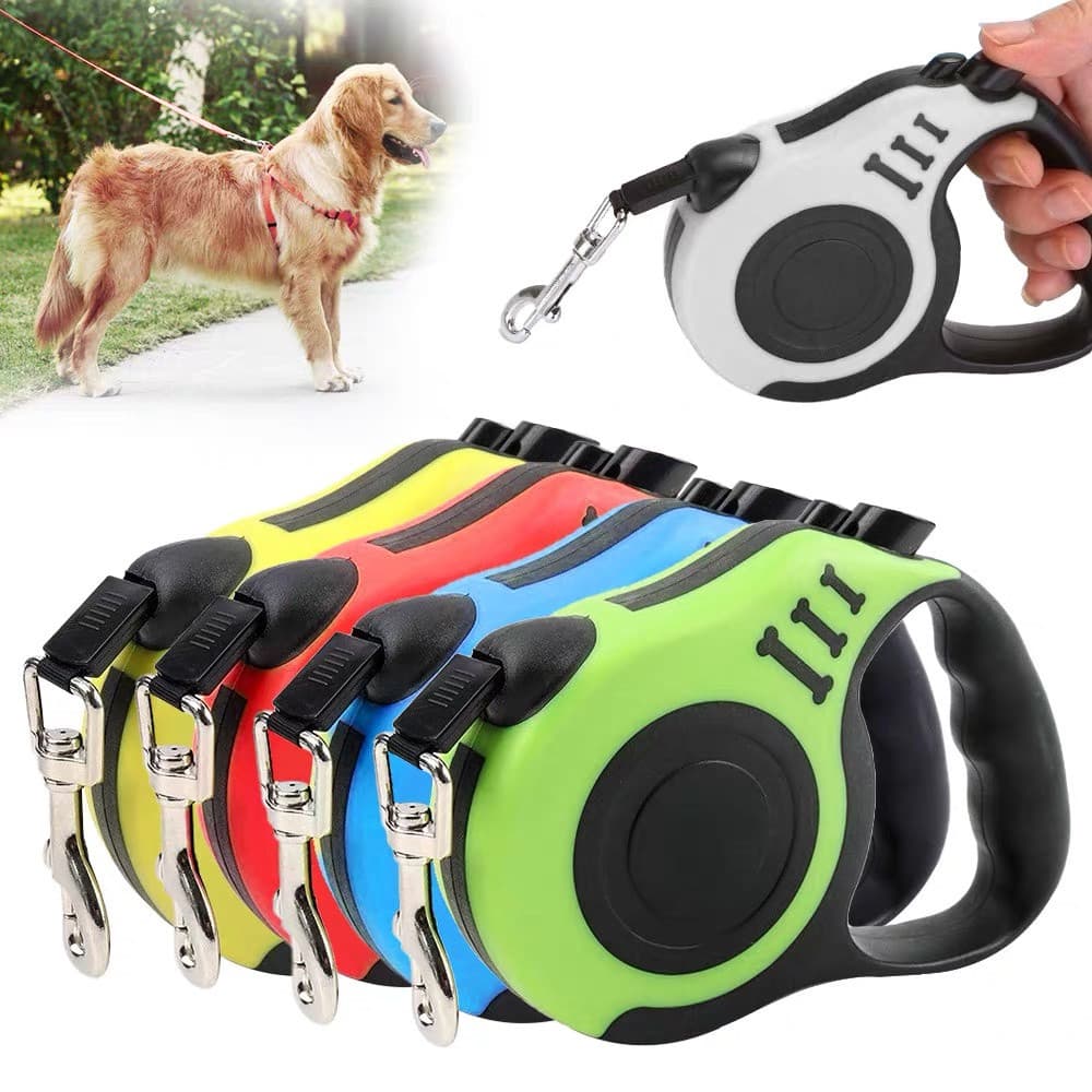 Coleira Guia Retrátil 3 Metros Pets Cachorro Cães Gatos Resistente Com Trava Até 15kg MY MONKEY