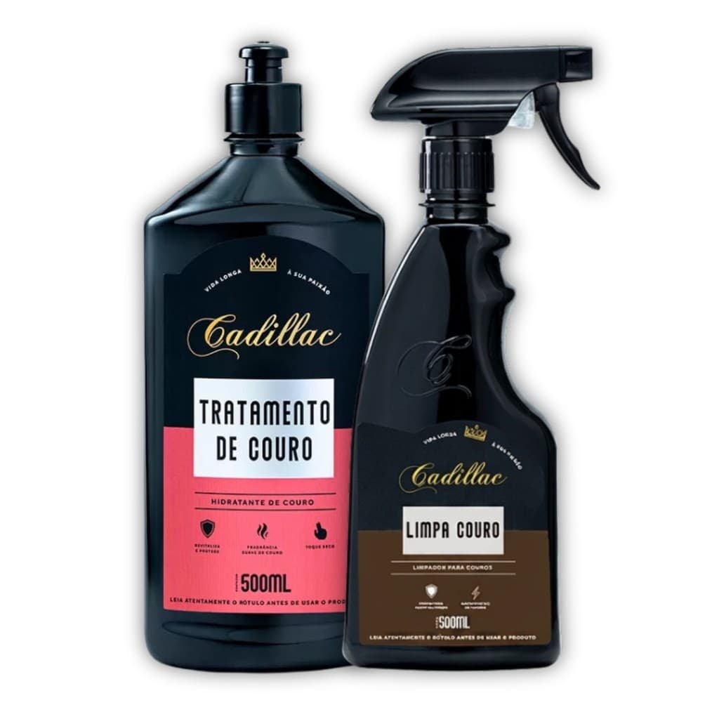 Kit Limpa Tratamento Couro Bancos Hidratante Cadillac 500ml