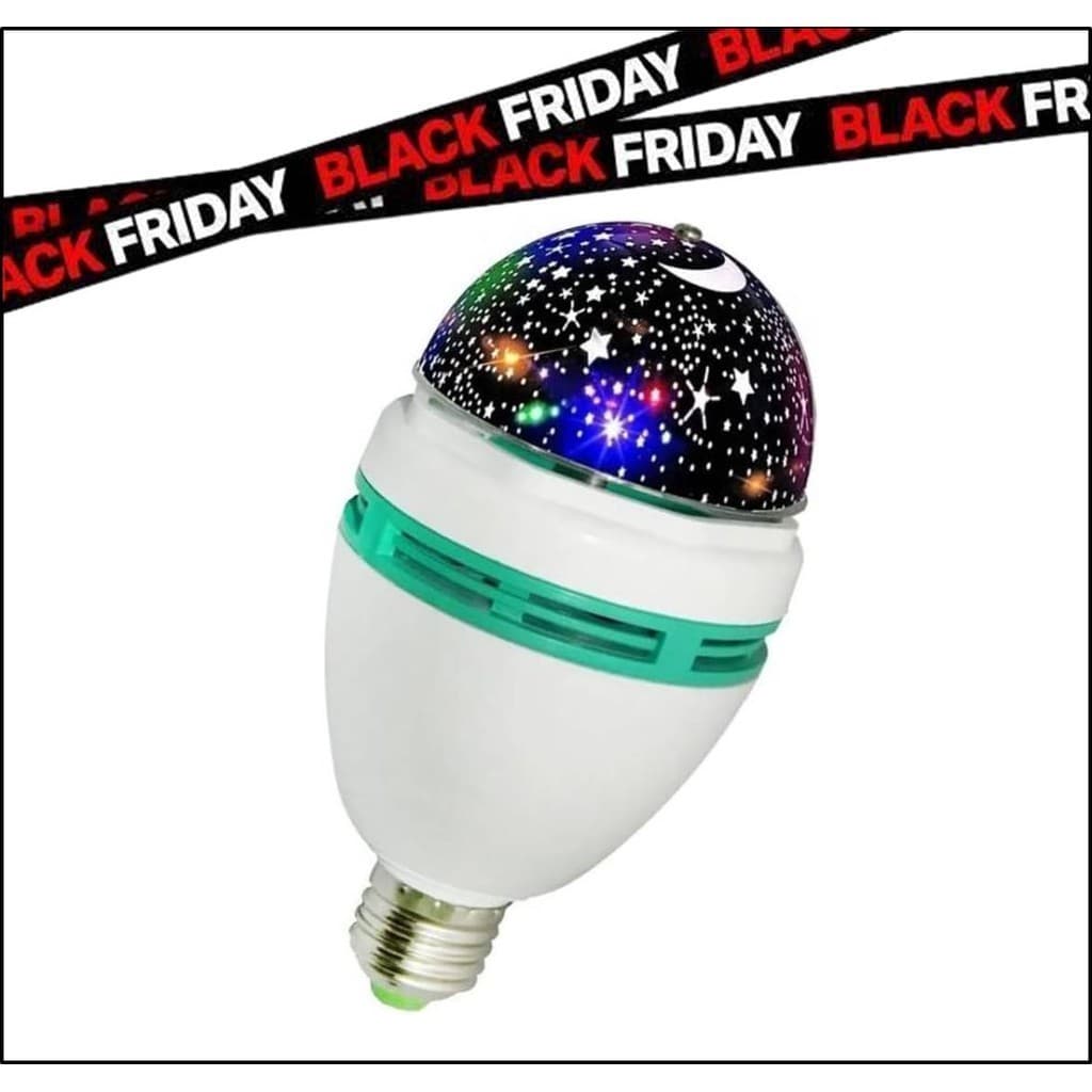 Lâmpada Festa Led Giratória Colorida Projetor Estrelas Rgb Bivolt 110/220v