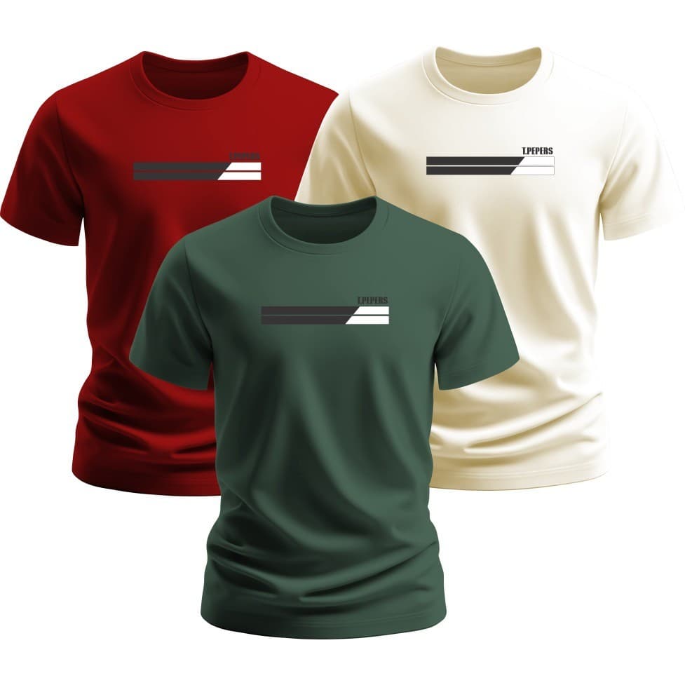 Kit 3 Camisetas Masculinas Básicas 100% Algodão Gola Redonda Casual Confortável