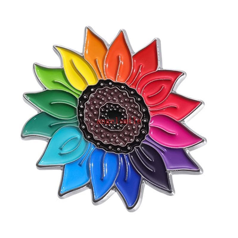 Versátil Arco-Íris Colorido Girassóis Broche Pinos Liga Peças Declaração Elegantes Para Festas Supr