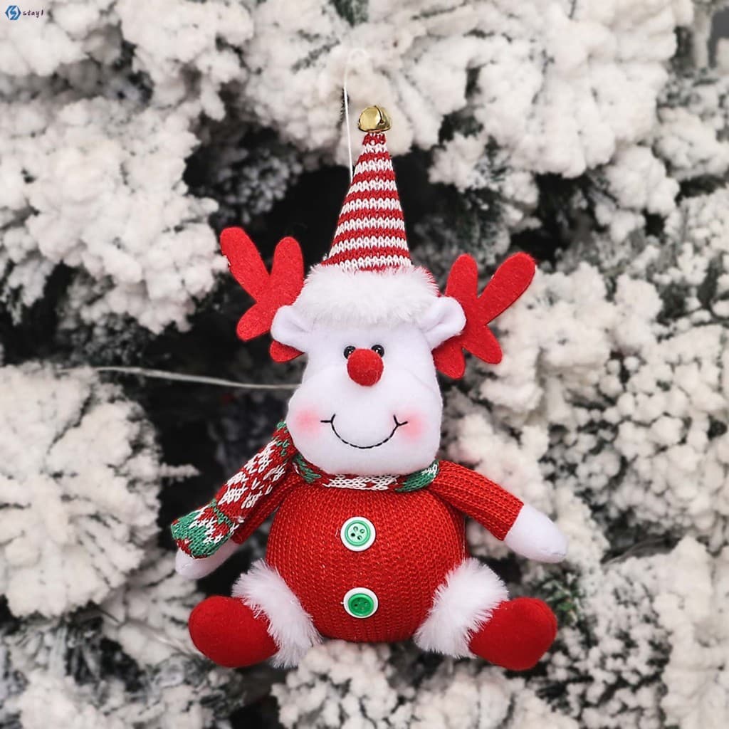 Ornamento De Natal Estatueta Conjunto Dos Desenhos Animados Papai Noel Boneco De Neve Boneca Pingente Pendurado Decoraçã