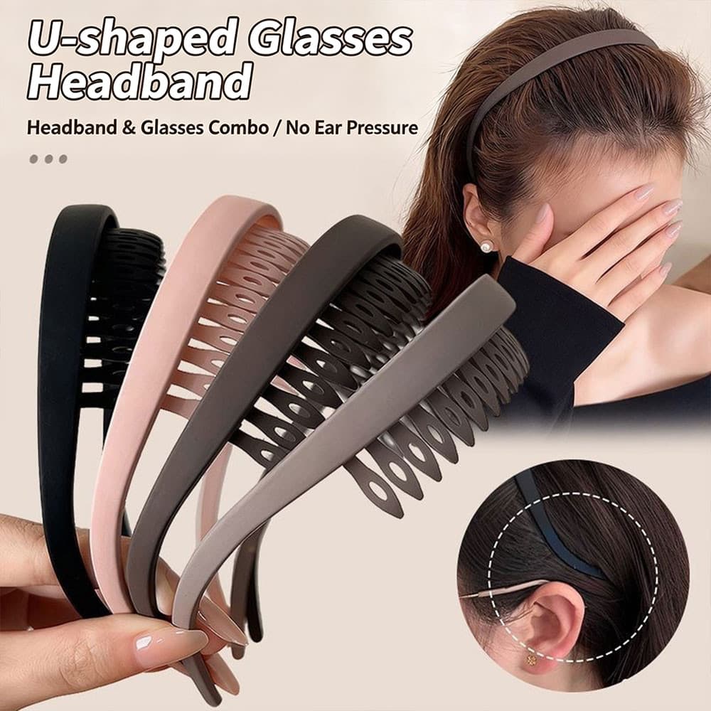 Onda Pente Cabelo Hoop Dentes Externos Elegante Simples Sem Pressão De Orelha Moda Decoração De