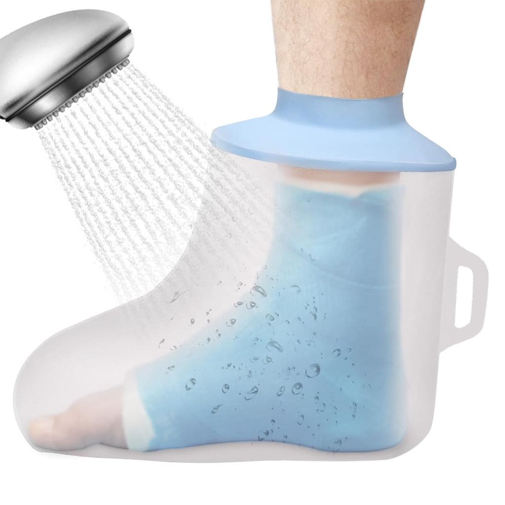 Proteção para os pés no chuveiro, Protetor impermeável para gesso no chuveiro, Capa reutilizável para os pés no banho, A