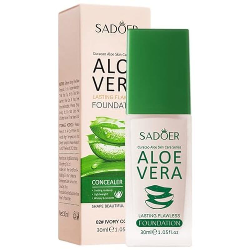 SADOER , Infundido De Aloe , Base Escondendo Impecável , Cobertura Completa De Controle De Óleo Não Cativante De Longo D