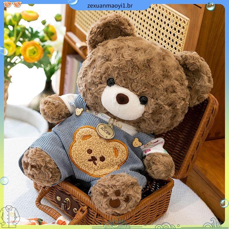 Alça urso boneca urso de pelúcia brinquedo de pelúcia boneca presente de aniversário calmante bonito urso boneca present