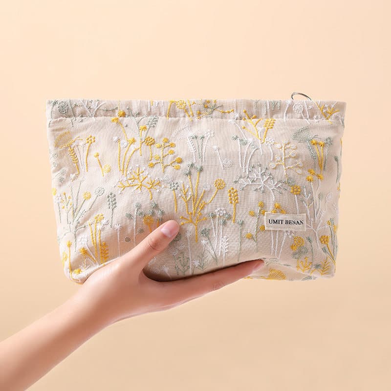 Bolsa cosmética estilo japonês feminina, sensação de alta qualidade, pequena, fresca, portátil, lona, grande capacidade,