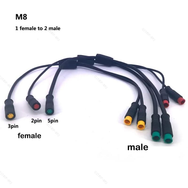 M8 Divisor Julet À Prova Dwaterproof Água 1 Fêmea Para 2 Macho 2pin 3pin 5pin Conector Cabo Bicicleta Elétrica Butt Join