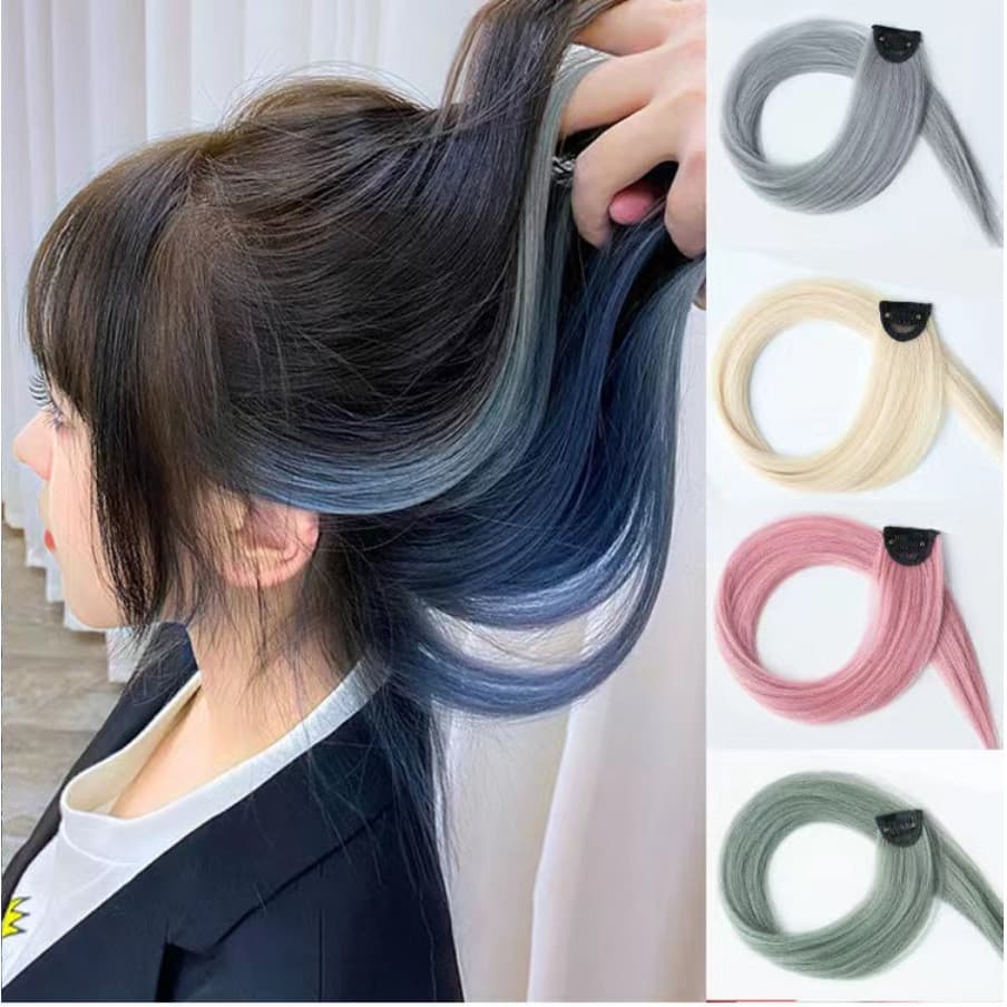 Extensões De Cabelo Com Prendedor De Uma Peça , Coloridas Liso , Sintético Colorido