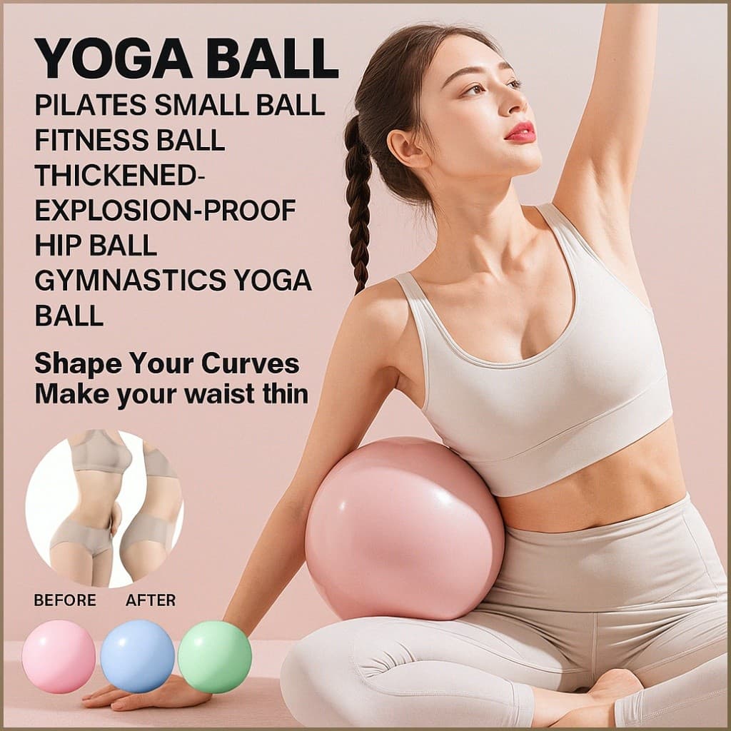 [Material Durável] Bola de ioga, bola pequena de Pilates, bola de ginástica, bola grossa e resistente/Bola de Yoga