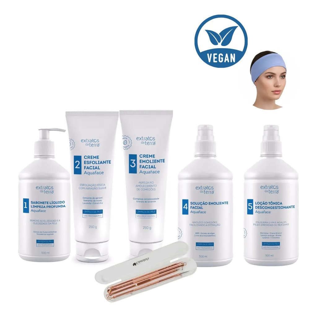 Kit Limpeza De Pele Profissional Extratos Da Terra