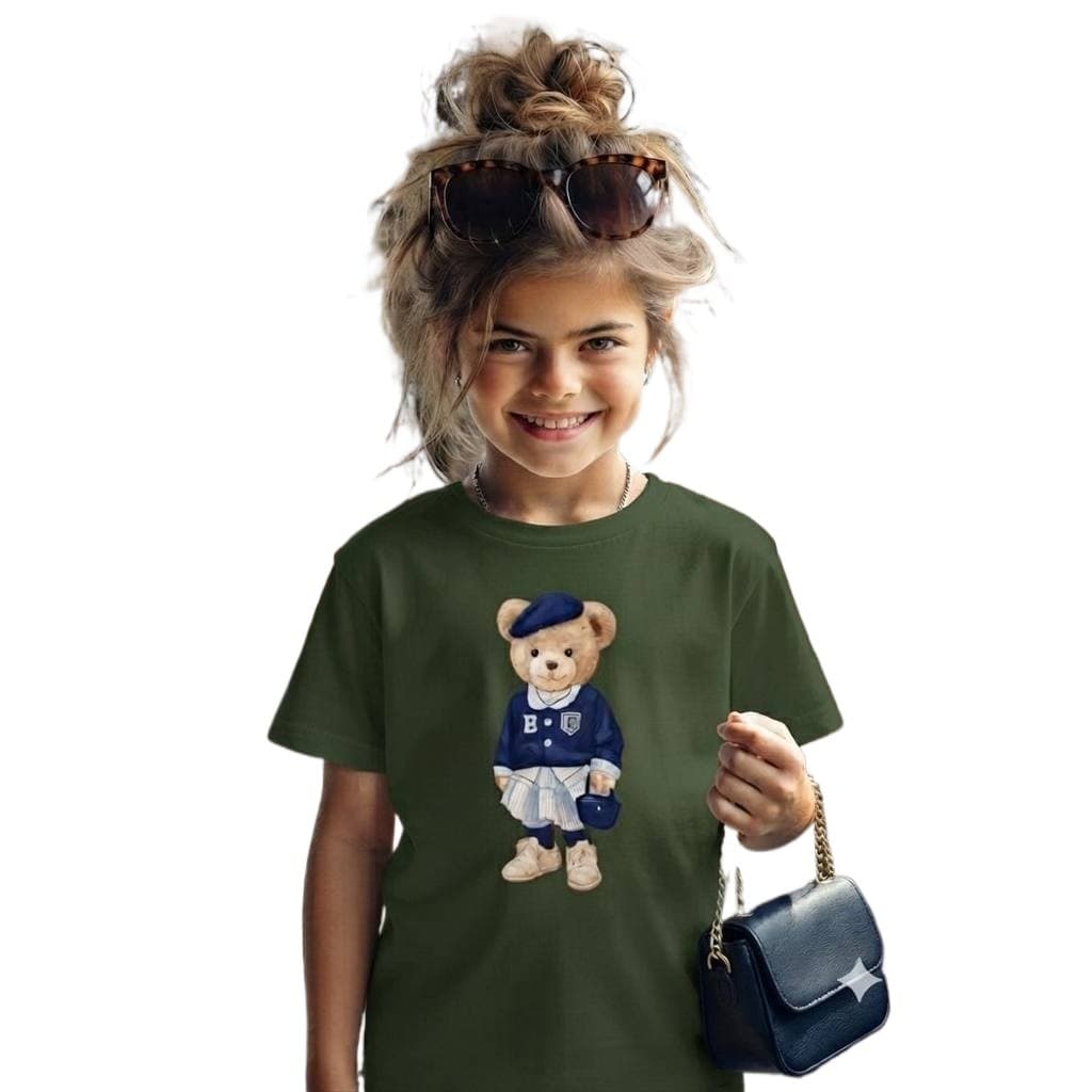 Blusa Kids Ursinha Vintage Moda Casual Retrô Colorida Estampa Kids 100% Algodão