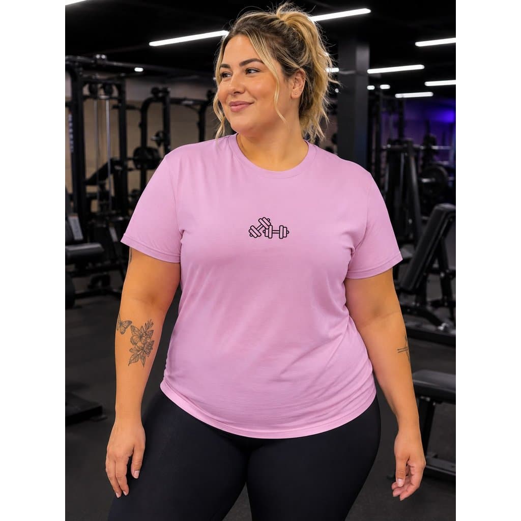 Camiseta Plus Size Feminina Estampada Academia 100% Algodão