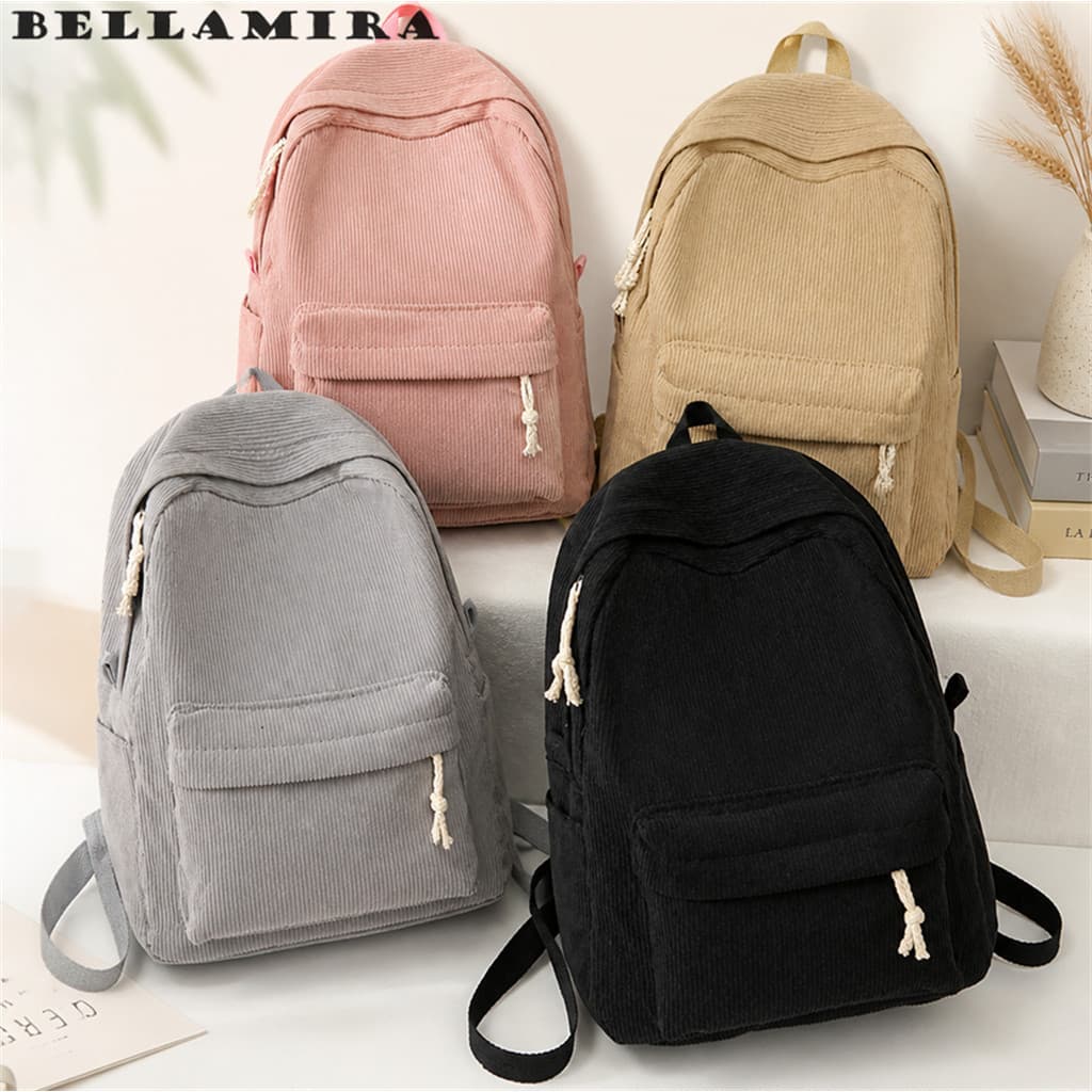 Mochila Escolar Unissex De Veludo Mochila Com Grande Capacidade Mochila  Estilosa Cor Sólida Dia A Dia