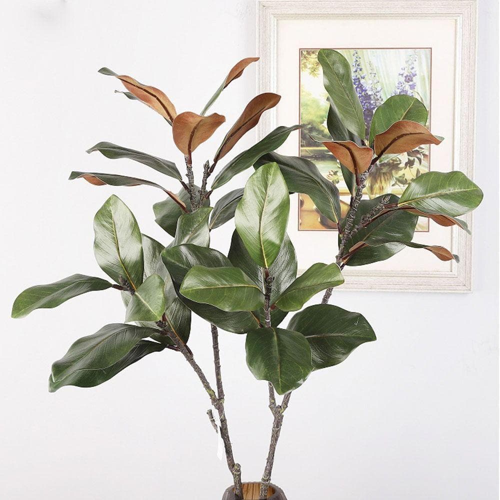 Planta De Magnólia Artificial SODYX , 2 Garfos Grande Ramo De Árvore Simulada , Plantas Artificiais De 110 Cm