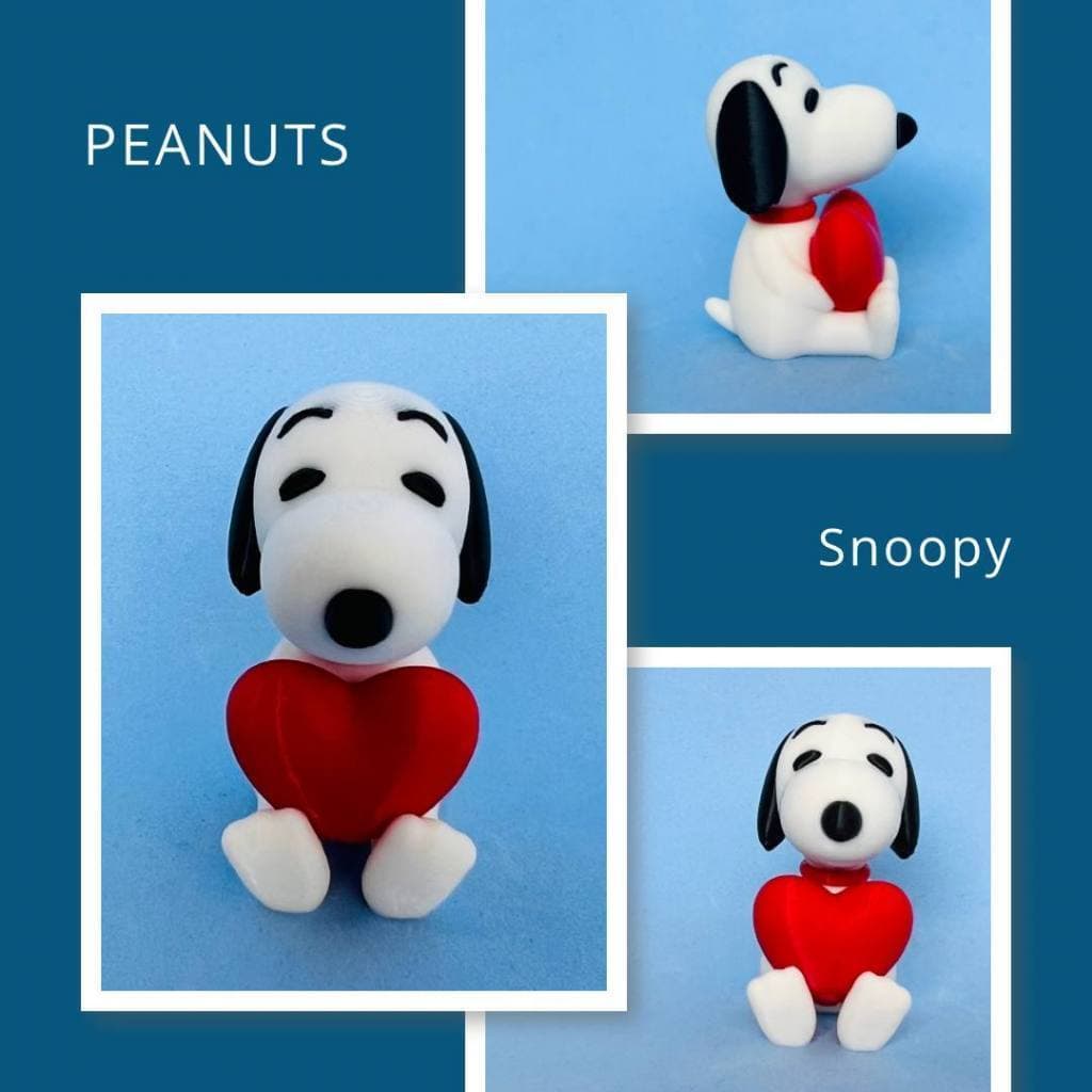 Miniatura Snoopy Impressão 3D Coleção Decoração